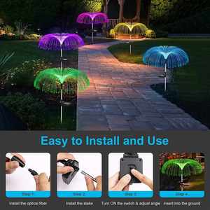 Solar Jellyfish Fireworks & Flower <b>Lights</b> <b>for</b> Easter Outdoor Courtyard Lawn & Garden <b>Ground</b> Decoration LED Landscape <b>Lights</b> - Product Image 3