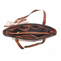 Ensemble de 2 sacs à main pour femmes, style classique, grande capacité, sac à bandoulière, sac fourre-tout, fermeture éclair, poignée en soie