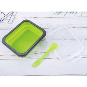 Hot Bán 600Ml Hình Chữ Nhật Silicone Hộp Ăn Trưa Với Lò Microwave Đóng Mở Cho Thực Phẩm Lưu Trữ Container Và Giữ Cho Thực Phẩm Tươi - Product Image 2