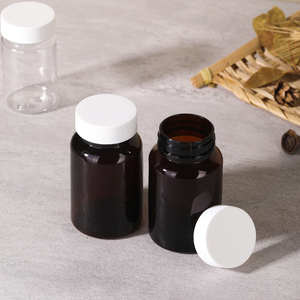Botellas de Plástico PET de Grado Alimenticio con Tapa de Rosca, 120 ml, Vacías, Impresión Personalizada, Envase para Cápsulas y Medicamentos - Product Image 1