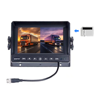 Nueva llegada 1080P 7 pulgadas coche Quad Split Monitor incorporado DVR grabación de vídeo AHD 2 canales móvil DVR coche marcha atrás Monitor
