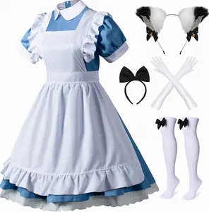 Wholesale Custom Women Halloween French Lolita Maid Costume Cosplay with Apron