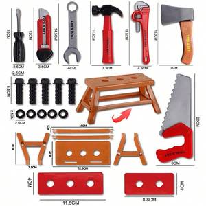 1 ensemble d'outils de réparation pour enfants, outils de réparation simulés, perceuse électrique, tournevis, <span class=keywords><strong>visseuse</strong></span>, jouet de jeu d'imitation - Product Image 6