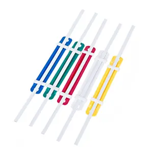 Kantoorbenodigdheden 8Cm Size Multi-color Plastic Papier Sluiting Pvc Twee Gat Riek Papier Bevestigingsmiddelen 50 Stuks In 1