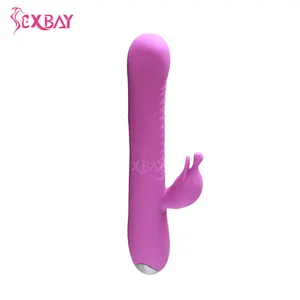 Sexbay grosir grosir kustom silikon pengisi daya Usb 1 g-spot kelinci ganda vibrator perempuan perempuan kelinci vibrator