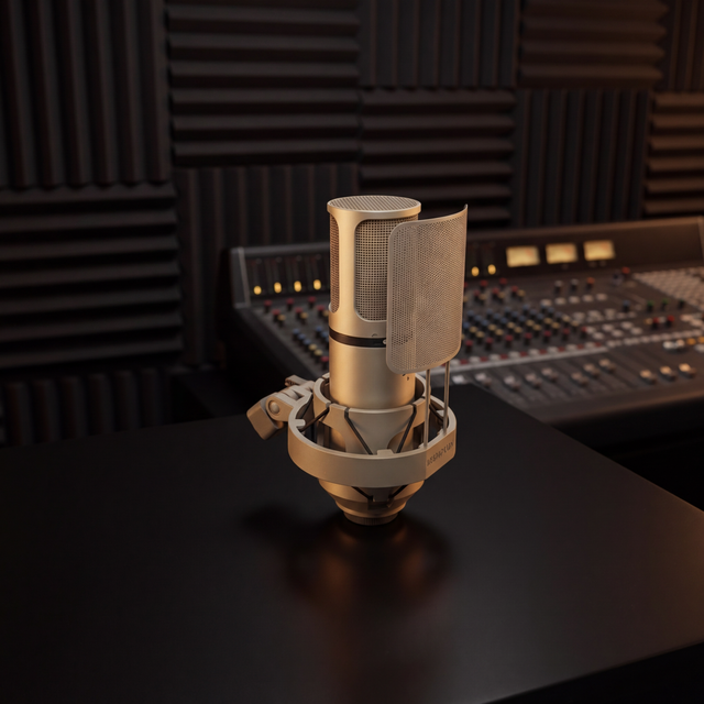 MiDiPLUS Hz9 32mm Gold-Plated Large-Diaphragm 48V Phantom Power Professional Condenser Microphone for Studio & Live Broadcast