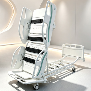 <span class=keywords><strong>Lit</strong></span> d'hôpital électrique pour soins intensifs, 5 fonctions, dossier inclinable, hauteur réglable, double roulettes, télécommande, ventilé - Product Image 2