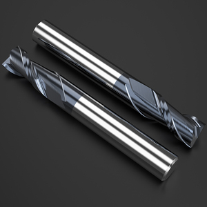 Huhao hrc45 hai sáo xoắn ốc thép vonfram phẳng vuông cuối nhà máy cacbua kim loại phay cắt CNC khắc bit 4653 - Product Image 3