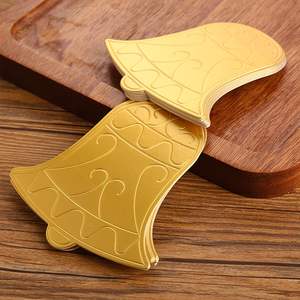Mini tableros de pastel Golden Mousse Cake Boards Grease Proof Christmas Bell Boards para Mini Cake Bases Cupcake Platos de papel - Product Image 6