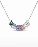 Collier personnalisé en argent sterling 925 plaqué or 14 carats avec plusieurs breloques, pendentif perlé CZ vibrant, bijoux fantaisie, cadeau pour femme