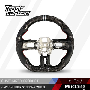 <span class=keywords><strong>Volant</strong></span> personnalisé en fibre de carbone avec design à paillettes argentées pour Ford Mustang S550 5.0L GT 350 500 R Coupé 2015-2023, amélioration de l'intérieur - Product Image 2