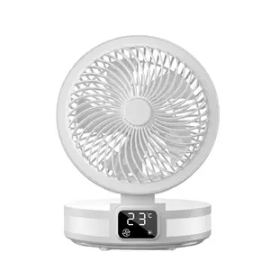 F06 Touch Control Circular Battery Fan Table Portable Mini Usb Rechargeable Standing Desk Fan with LED Suppliers 4 speed