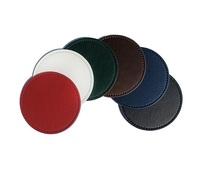 Ensemble de sous-verres de table en cuir PU rond moderne avec logo personnalisé en gros