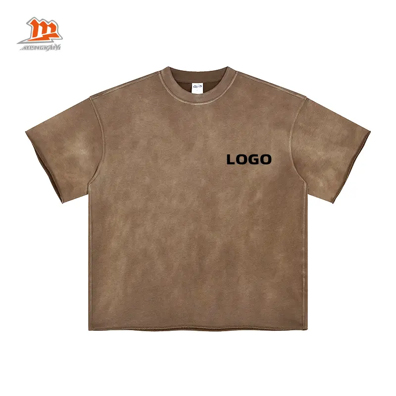 Camiseta de algodón pesado lavado con ácido Vintage para hombre, ropa de calle personalizada 360 GSM, camiseta en blanco con fabricantes de ropa