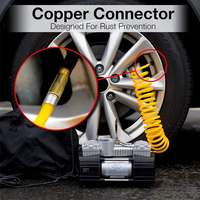 Compresseur d'air portable pour voiture 300W 150PSI 12V Pompe à air à double cylindre Gonfleur de pneus de voiture avec lampe torche LED Gonfleur