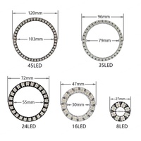 Anneau lumineux à pixels RGB WS2812B 5050 SMD, 120 LED/m, USB, flexible, à intensité variable, contrôle intelligent par application et maison connectée, IP33, 6000K/2700K, 5V, plastique