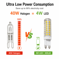 Ampoule LED G9 4W 220-240V Céramique PC 450LM 2700K/6000K 45SMD 360° Sans Scintillement Remplace les Halogènes CE LVD RoHS Résidentiel