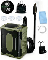 Douche de camping rechargeable 10000mAh avec écran LED, étanche IPX8, 5 vitesses, légère pour les voyages, la randonnée, le bain des animaux