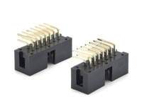 Connecteur de boîtier en nylon à angle droit avec contacts en laiton pas de 2,54 mm, H8,8 mm, 14 broches, pour application sur circuit imprimé, emballé