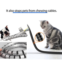Gaine spirale extrudée en PE pour câbles, organisateur de fils flexible, tube de protection en polyéthylène pour gestion de câbles de bureau et TV, anti-animaux domestiques