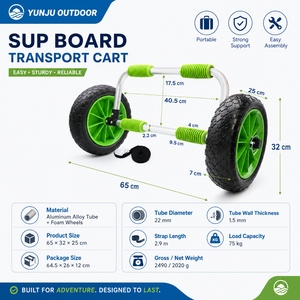 Tragbarer <span class=keywords><strong>SUP</strong></span>-Board-Wagen Paddle-Board-Trolley Strandtransport-Rollenträger für Aufblasbare Surfbretter Kajaks Kanus Outdoor-Sportarten - Product Image 3