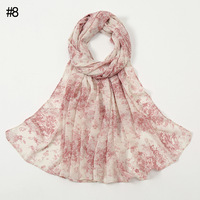 Yiwu Wanyi – foulard Hijab en mousseline de soie pour femmes musulmanes, nouveau Logo personnalisé, 100% Polyester, imprimé Floral