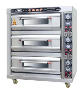 Equipo de horneado comercial KAINO, 3 cubiertas, 9 bandejas, horno eléctrico de Gas para panadería, pan, horno para pastel, Pizza