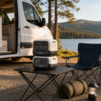 Station d'alimentation portable 1200W 1024Wh LiFePO4 MPPT avec onde sinusoïdale pure pour la maison, le camping en plein air et l'utilisation en camping-car