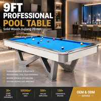 Table de billard professionnelle sur mesure 9 pieds avec plateau en ardoise de 20 mm, cadre en bois massif et pieds en fer – Idéale pour clubs et usines