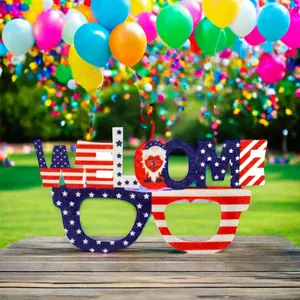 Американский День Независимости очки для вечеринок товары для очков «сделай сам» Национальный день США фото реквизит Алфавит флаг пластиковые оправы