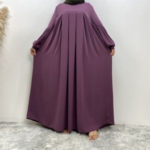 6683# Muslim Abaya Dresses High Quality 8 Colors Chiffon Long Sleeve Net <b>Maxi</b> Dress for Muslim Women Ramanda Eid Fashion - Product Image 5