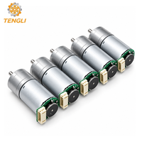 Moteur à engrenages CC Tengli GM25-370 avec encodeur, diamètre extérieur 25 mm, 12 V 24 V, détection de vitesse pour véhicules auto-équilibrés