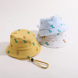 Chapeau de pêcheur pour enfants en coton 100% dessin animé, printemps/été, sport, dessus plat, protection solaire pour bébé, unisexe, pour les âges de 1 à 4 ans - Product Image 2
