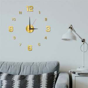 Horloge murale moderne 2024, design 3D, horloge à quartz DIY, montres tendance, autocollants en miroir acrylique, décoration de salon, horloge - Product Image 4