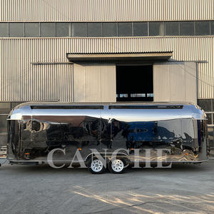 Camion de restauration mobile moderne en acier inoxydable pour pizzas, hot-dogs et glaces, avec équipement de cuisine complet, à vendre - Product Image 2