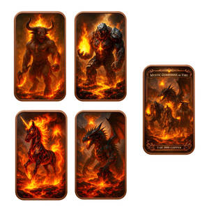 Barre de cuivre 999 pur de 1 oz, motif Créature fantastique, Gardiens mystiques du feu - Product Image 1