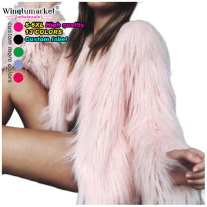 Cappotto <span class=keywords><strong>in</strong></span> Finta Pelliccia Rosa per <span class=keywords><strong>Donna</strong></span>, Giacca Soffice e Pelosa, Stile Coquette, Caldo Abbigliamento Esterno <span class=keywords><strong>in</strong></span> Peluche, Vendita all'Ingrosso Personalizzata OEM, Moda Invernale - Product Image 1