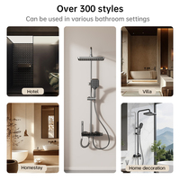 Colonne de douche de luxe 850 à forte demande avec verre trempé, écran LED, lumière d'ambiance et douchette bidet pour salle de bain à domicile