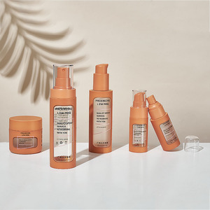New Double Layer PET Cosmetic Packaging Bottle <strong>Window</strong> Custom Pump Sprayer Sealing Screen Printed Orange Pet Plastic for <strong>Cream</strong> - Product Image 3