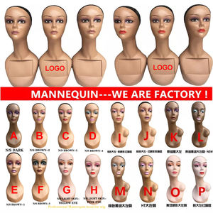 Têtes de Mannequins <span class=keywords><strong>Buste</strong></span> Réalistes PVC Femme Africaine-Américaine avec Épaules pour Perruques, Personnalisables, Vente en Gros - Product Image 2