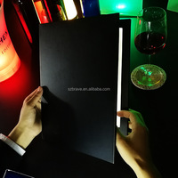 Porte-menu de restaurant, support de menu lumineux pour boîte de nuit, couverture de menu en cuir illuminée, rétroéclairée par LED, Halloween, Noël, format A4