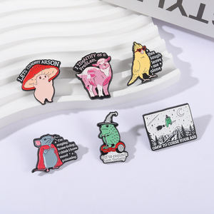 Dessin animé souris grenouille mouton animaux citations broche émail broches Omw pour maudire votre cul sorcière grenouille broches revers Badge drôle cadeau broches - Product Image 2