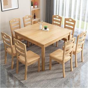 Ensemble table et chaises de salle à manger 6 pièces, couleur bois naturel, combinaison durable pour salon - Product Image 3