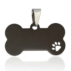Pendentif avec étiquette de chien en acier inoxydable Titanium Military Style Metal Pet Tag <span class=keywords><strong>Objet</strong></span> décoratif pour animaux de compagnie - Product Image 1
