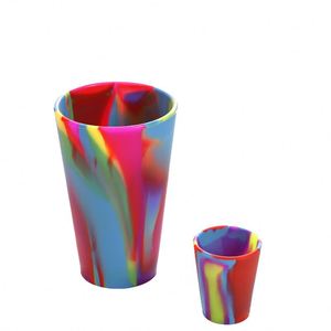 Yy756 Gobelet en silicone arc-en-ciel sans BPA de 16 oz, personnalisable avec logo, pour vin et bière, en promotion, pas cher - Product Image 5