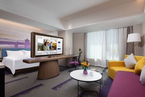 SHIYI Atwell suite Hotel mobili Custom melamina 3 stelle Hotel legno durevole bagno TV pannello a parete per appartamenti - Product Image 2