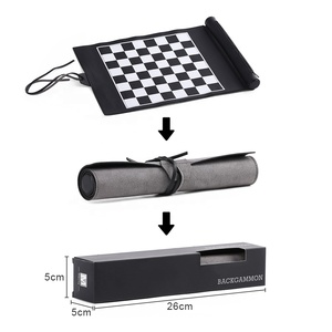 2023 di lusso portatile in pelle Roll da viaggio a <span class=keywords><strong>scacchi</strong></span> Set di giochi da tavolo per adulti Design personalizzato del produttore di giochi da tavolo - Product Image 6
