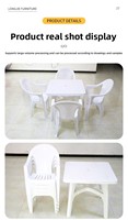 Ensemble table et chaises d'extérieur empilables en plastique, style moderne et minimaliste, résistant aux intempéries, idéal pour les stands de restauration et les festivals de bière