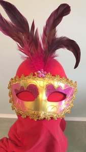 <span class=keywords><strong>Masque</strong></span> en dentelle et plumes vénitien personnalisé en gros sur bâton pour mariage, fête, déguisement, cosplay, carnaval, événements et fournitures - Product Image 6