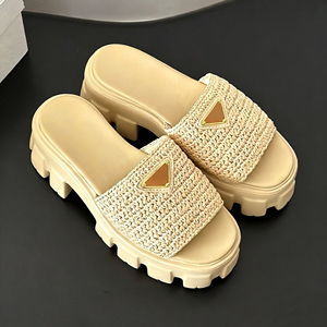 Sandali Retrò da <span class=keywords><strong>Donna</strong></span> di Alta Qualità, <span class=keywords><strong>Ciabatte</strong></span> Slip-On in <span class=keywords><strong>Paglia</strong></span> Leggere con Punta Aperta per l'Estate - Product Image 3